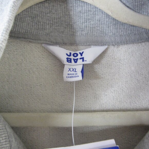 Joy Lab Heather Gray Sweatshirt 3/4 Zip Cropped French Terry Size XXL NWT - Picture 8 of 11